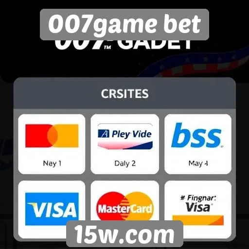 Métodos de pagamento aceitos no 007game bet